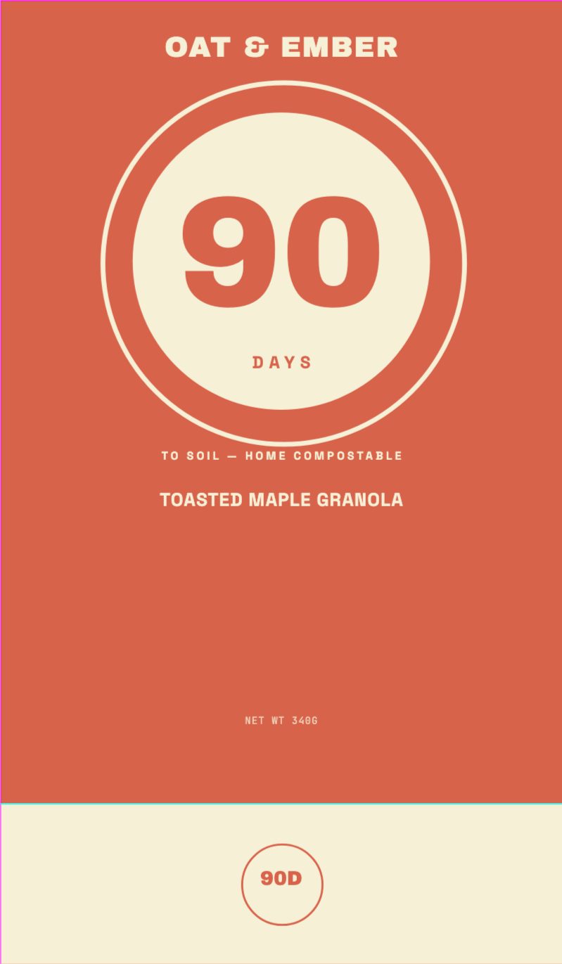 Oat & Ember Compostable Pouch — Packaging template preview (1654×2835)