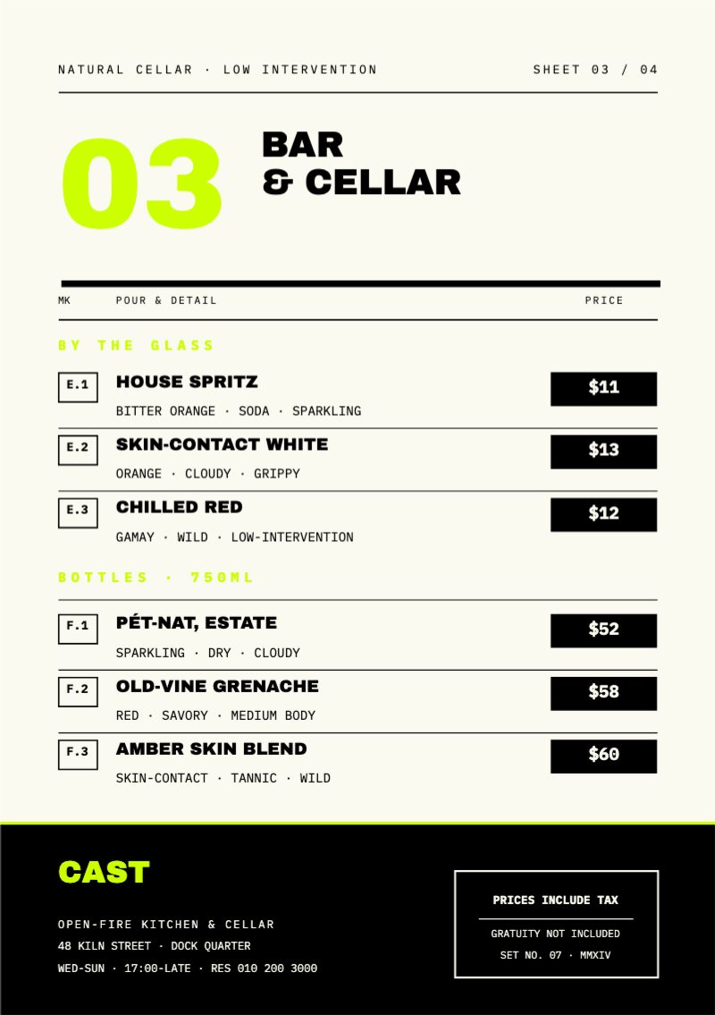 Brutalist Table Menu — additional preview 5