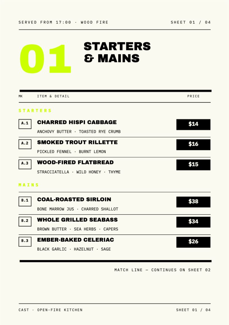 Brutalist Table Menu — additional preview 3