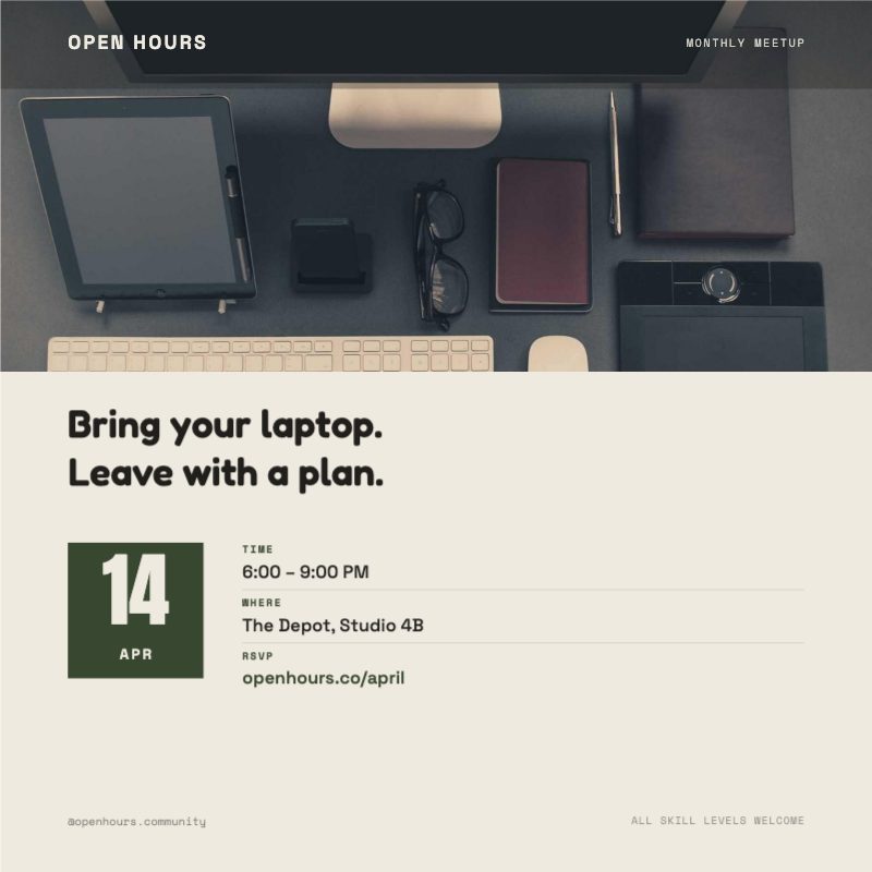 Standing Invite Facebook Post — Social & Digital template preview (1080×1080)