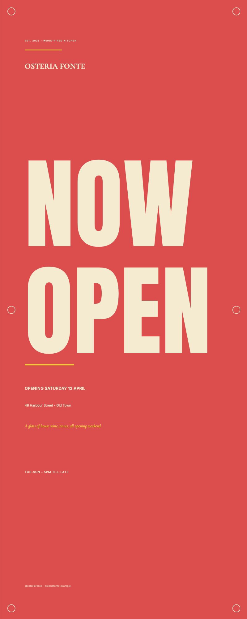 Now Open Opening Banner — Presentation & Display template (5906×14764)