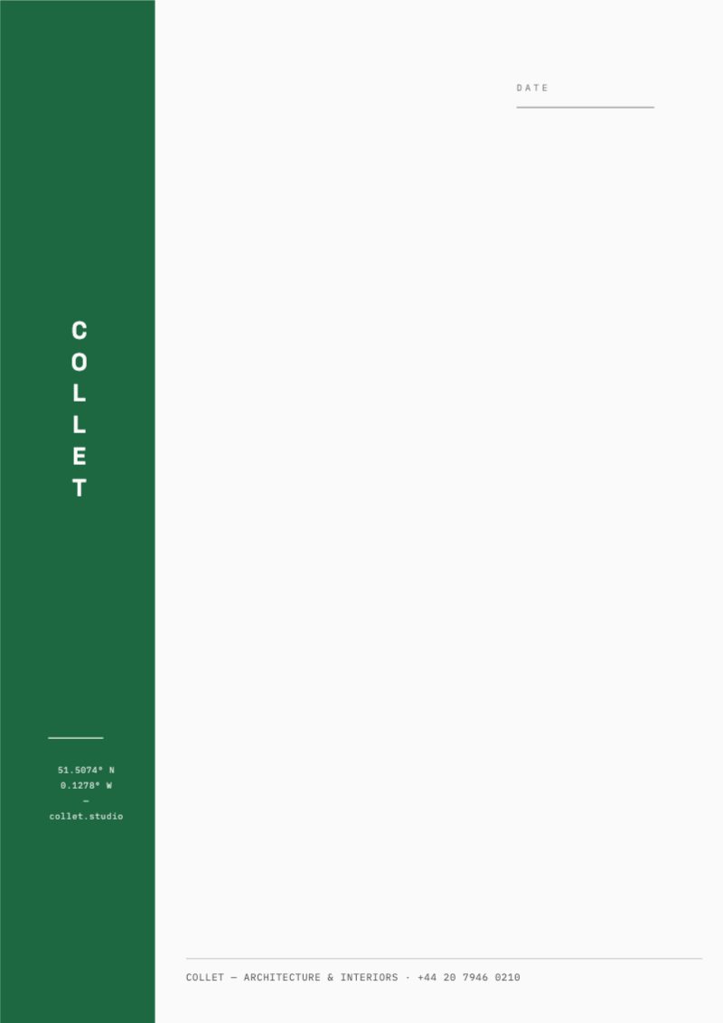Sidebar Rail Letterhead — Brand Identity template preview (2480×3508)