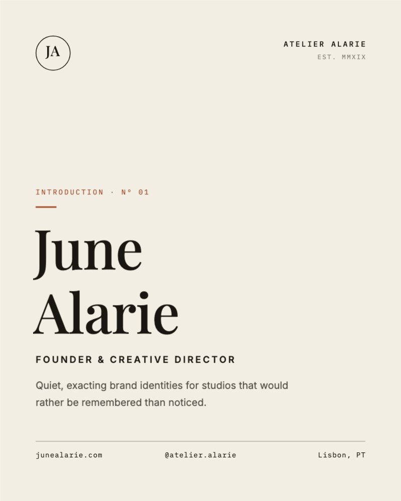 Atelier Profile Card Instagram Post — Social & Digital template preview (1080×1350)
