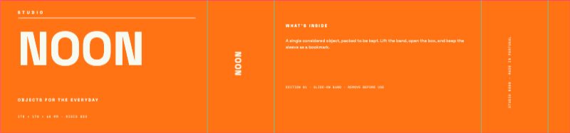 NOON Box Sleeve — Packaging template preview (4547×1063)