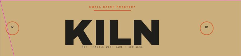 Kiln Roastery Cup Sleeve — Packaging template preview (3047×709)