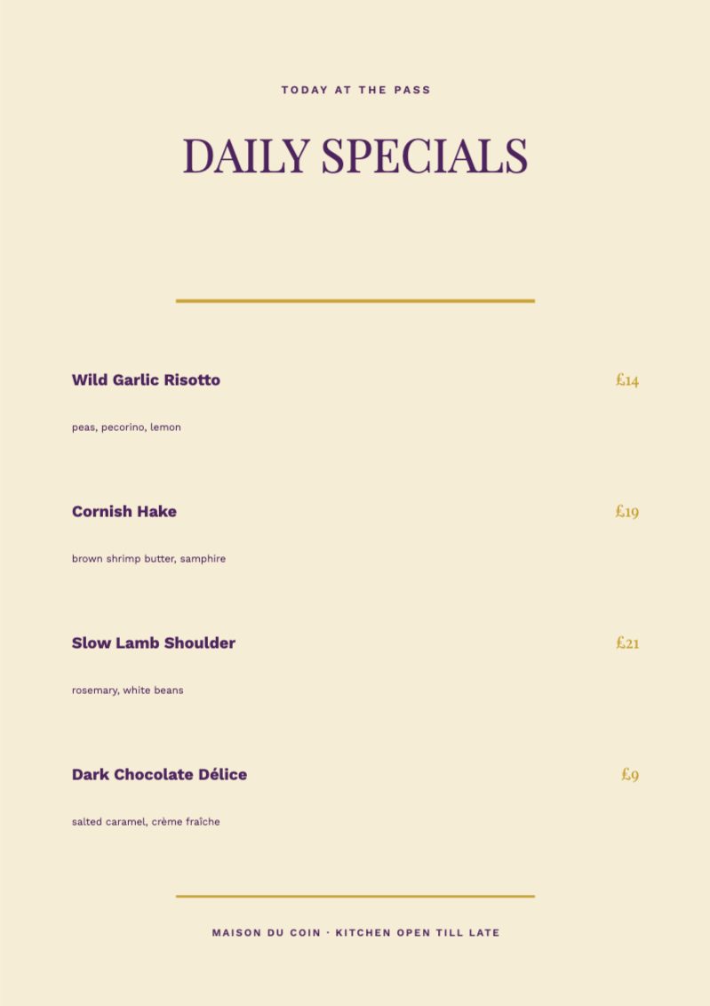 A-Board — Bistro Specials — Outdoor & Signage template preview (3508×4967)