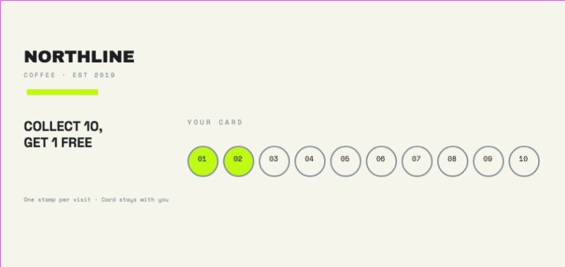Ten-Stamp Loyalty Card — Marketing & Promotion template preview (2244×1063)