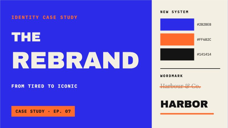 Rebrand Breakdown YouTube Thumbnail — Social & Digital template preview (1280×720)