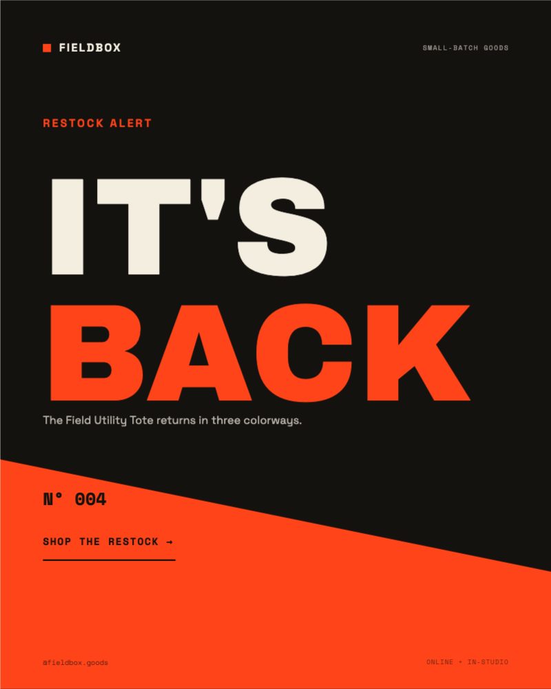 Restock Drop Instagram Post — Social & Digital template preview (1080×1350)