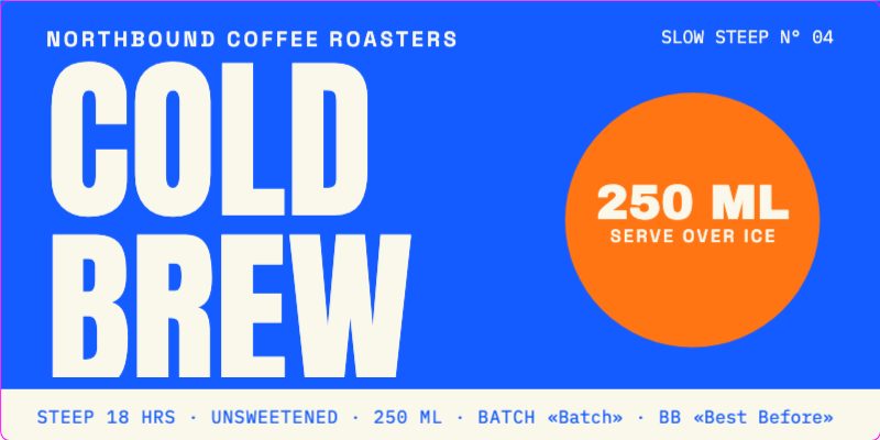 Cold Brew Bottle Wrap Label — Stickers & Labels template preview (2244×1122)