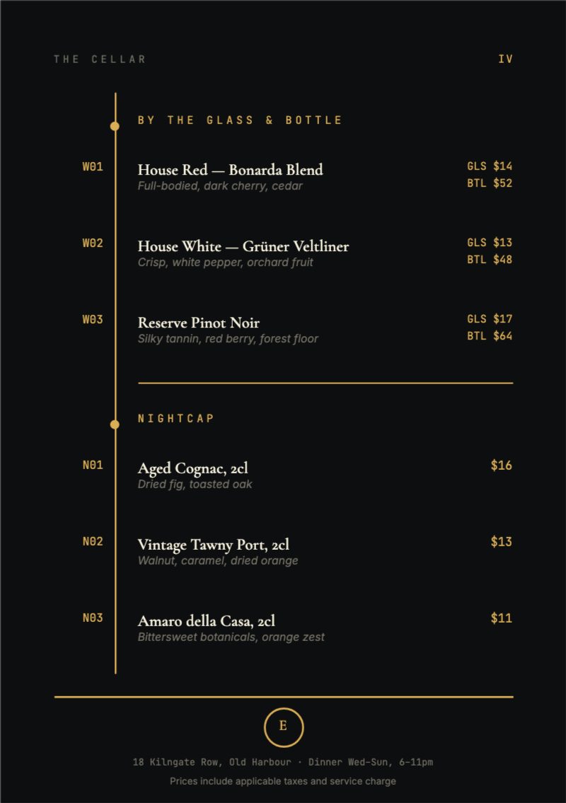 Noir Fine Dining Menu — additional preview 5