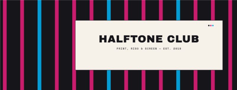 Halftone Club Facebook Cover — Social & Digital template preview (1640×624)