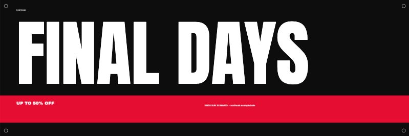 Final Days Sale Banner — Presentation & Display template (17717×5906)