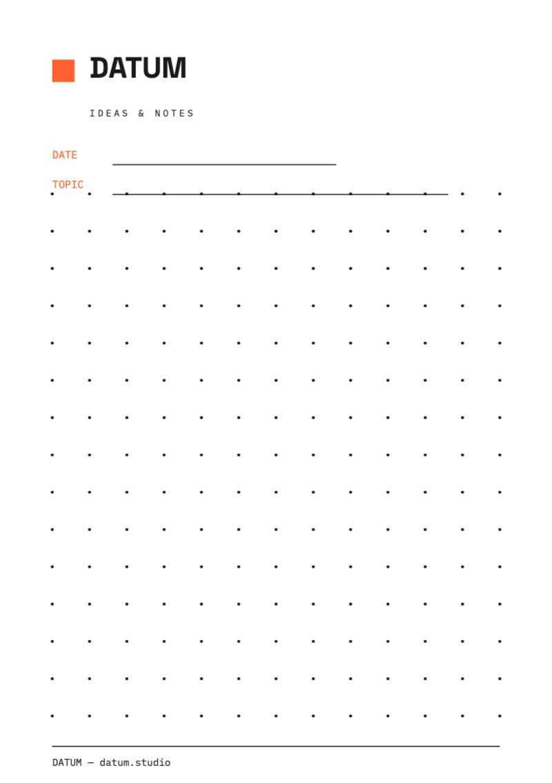 Dot-Grid Ideas Pad — Brand Identity template preview (1748×2480)
