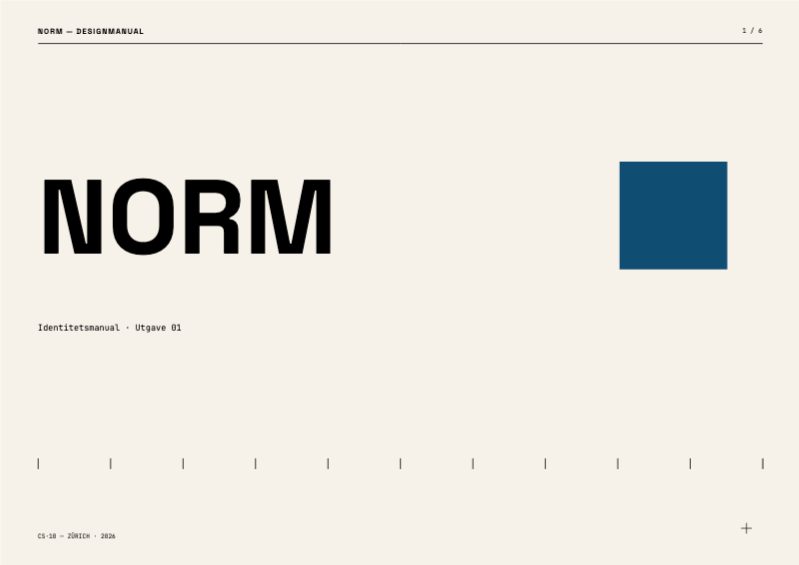NORM Swiss Identity Manual — Brand Identity template preview (3508×2480)