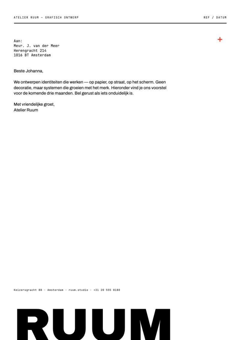 Baseline Crop Letterhead — Brand Identity template preview (2480×3508)