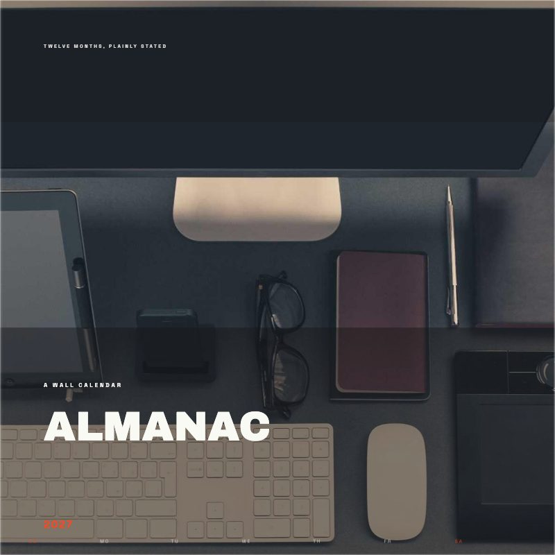 Almanac Wall Calendar — Photo Products template preview (3602×3602)