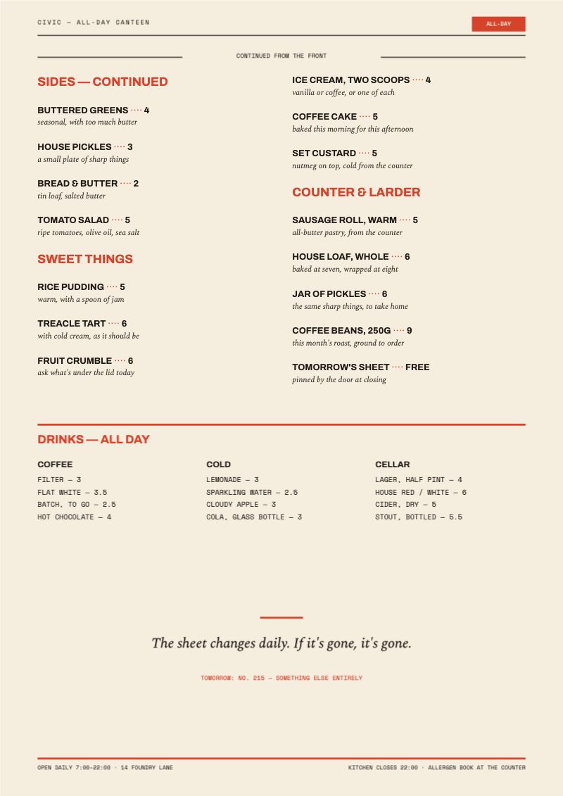 Daily Sheet Menu — additional preview 3