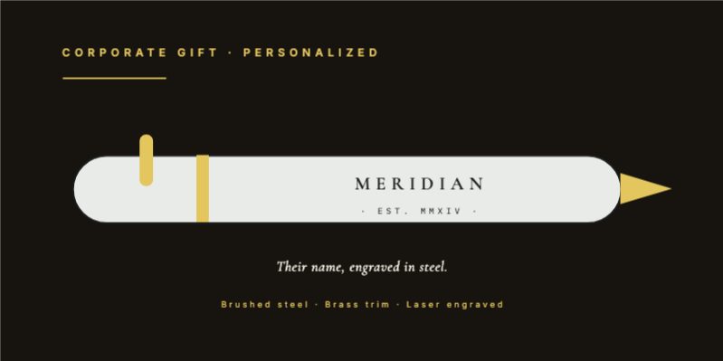 Pen Engraving Layout — Corporate Gifts template (1654×827)