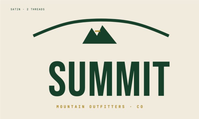 Cap Front Embroidery — Summit — Apparel & Textile template preview (886×531)