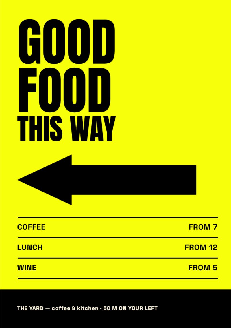 Wayfinder A-Board — Hospitality template preview (3508×4967)