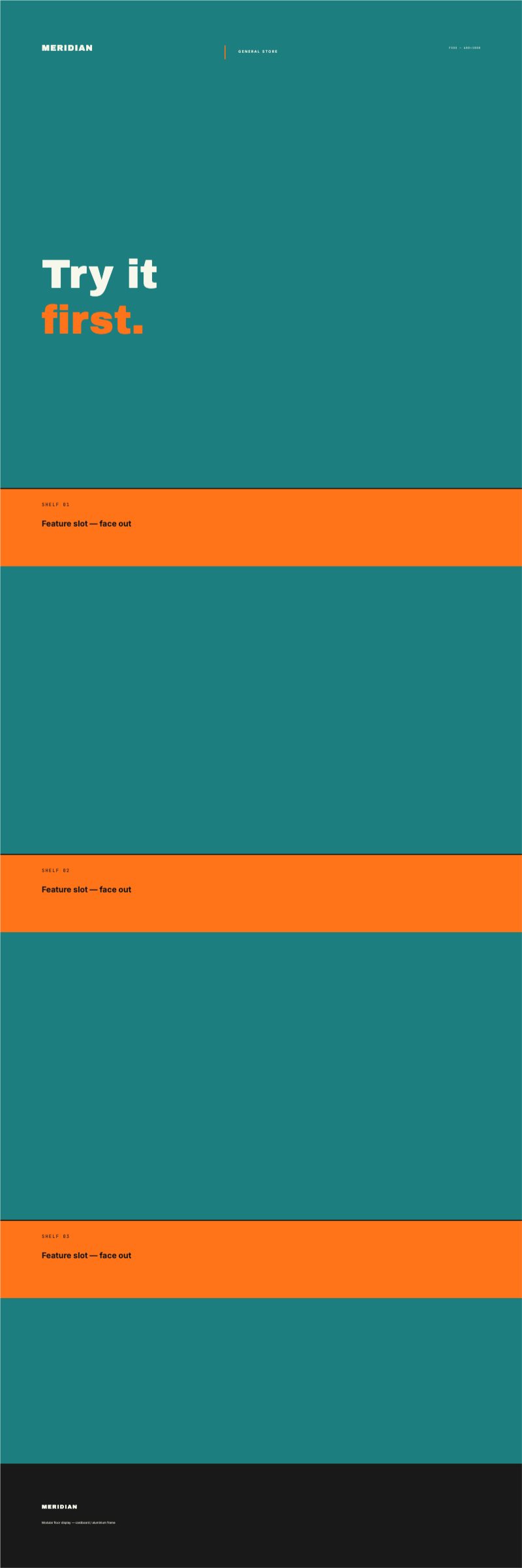 Shelf Stack Floor Display — Presentation & Display template preview (3543×10630)