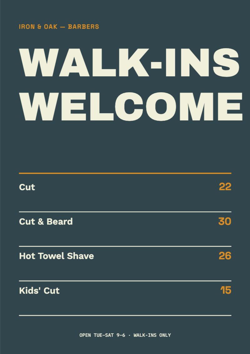 A-Board — Barbershop — Outdoor & Signage template (3508×4967)
