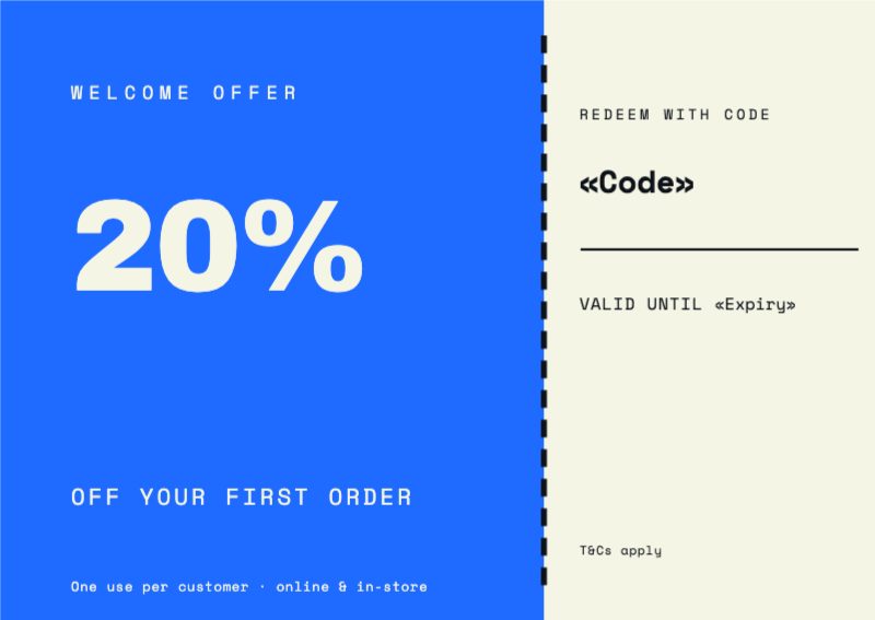 First-Order Percent Coupon — Marketing & Promotion template (1748×1240)