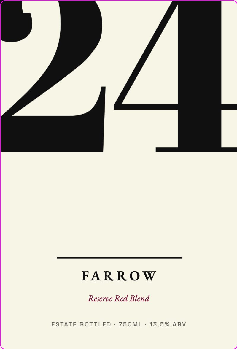 Farrow Editorial Numeral Label — Packaging template preview (1004×1476)